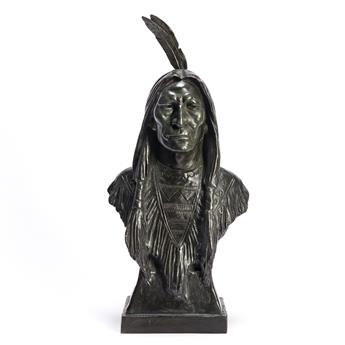 MAX BACHMANN Bust of an American Indian.